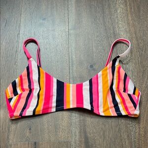 Aerie Striped Scoop Bikini Top L